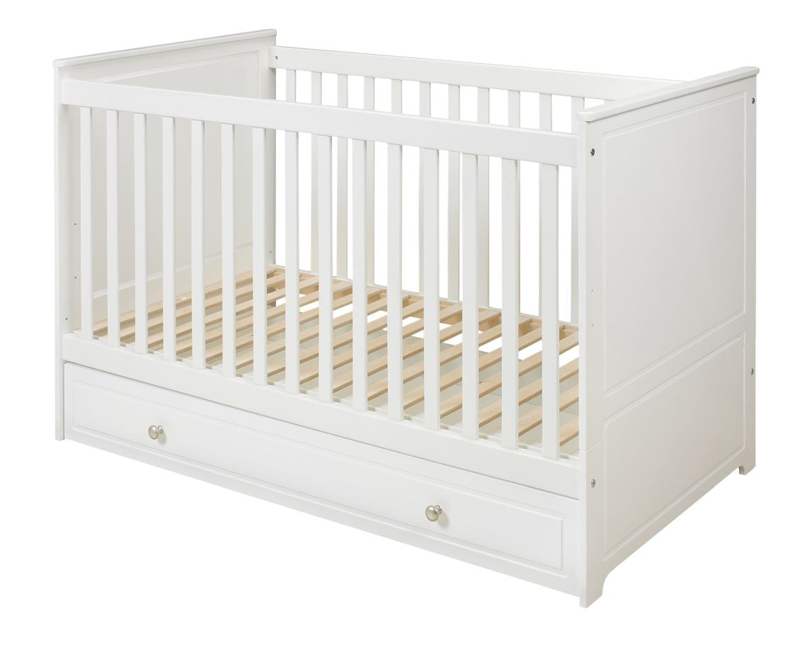 Wooden cot bed with drawer hot sale
