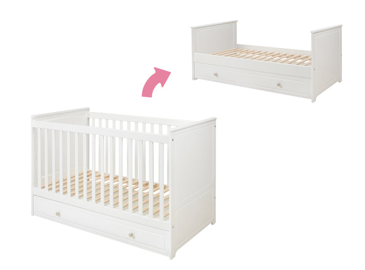 Wooden cot with drawers outlet